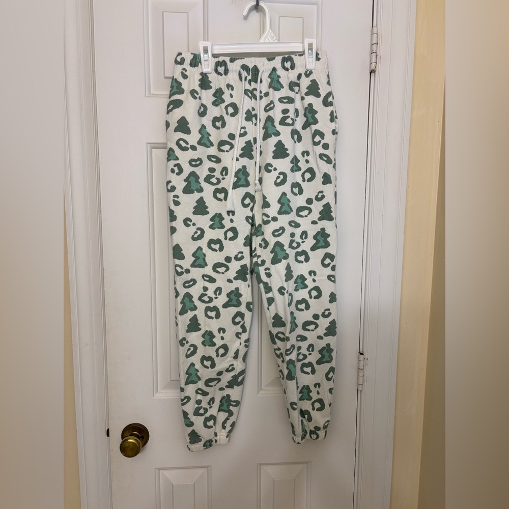 Christmas Tree/Leopard print sweatpants and pullover set from Target